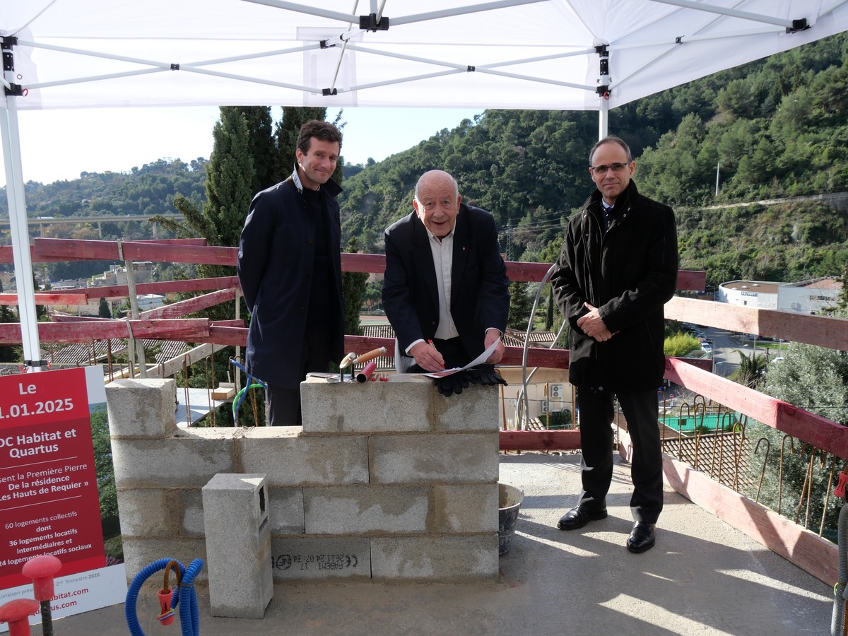 Mentone, posata la prima pietra della nuova residenza popolare Les Hauts de Réquier