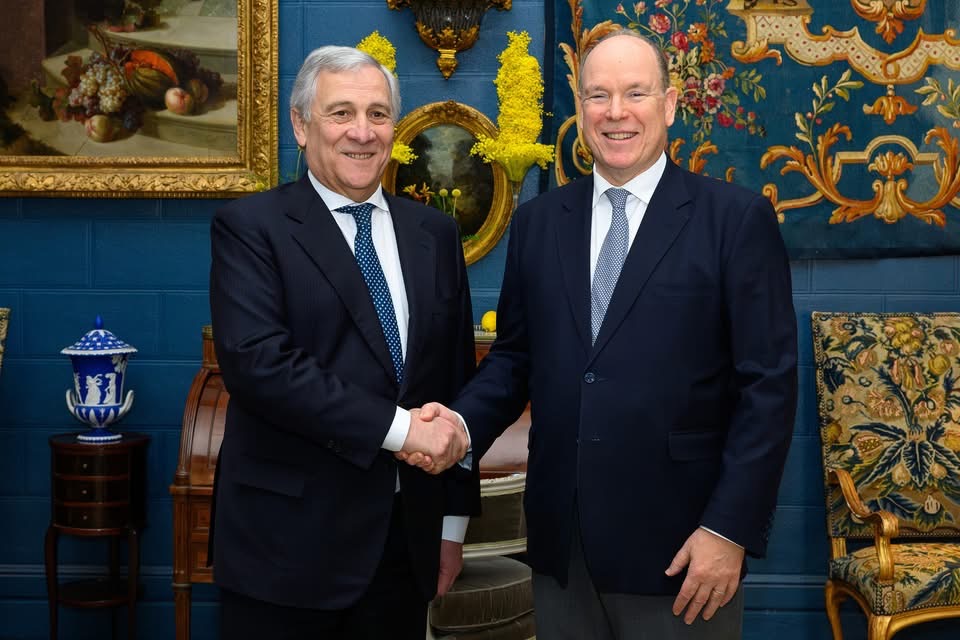 Monaco, il Principe Alberto incontra il vice presidente del Consiglio italiano Antonio Tajani