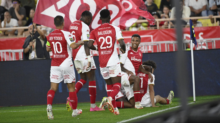 I giocatori dell'AS Monaco esultano dopo la splendida vittoria contro l'OM Marsiglia (Foto AS Monaco)