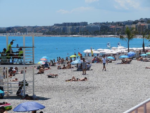 Bandiere sulle spiagge di Nizza