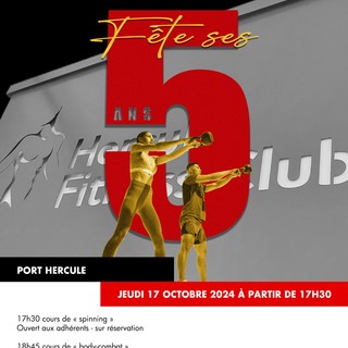 La Salle Hercule Fitness Club di Monaco festeggia i 5 anni di attività