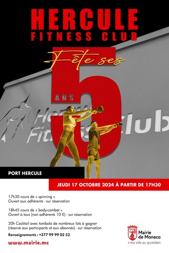 La Salle Hercule Fitness Club di Monaco festeggia i 5 anni di attività