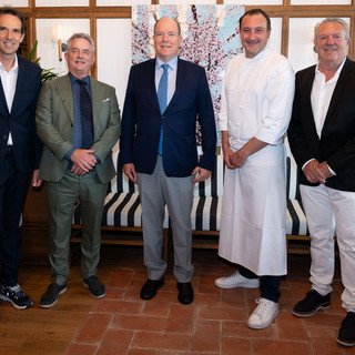 Marc Dussoullier, Niall Robinson, Prince Albert, Chef Sébastien Sanjou, Didier Rubiolo (PHOTO Michael Alesi / Palais Princier).