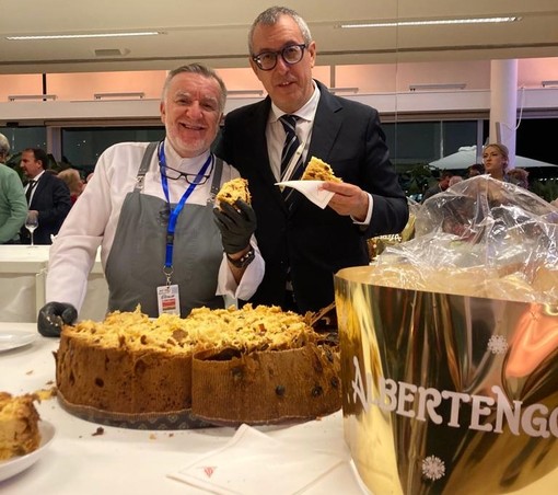 La Notte dell'Eccellenza Italiana a Monte-Carlo con un panettone Albertengo da 10 chili