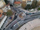 I lavori della nuova rotatoria all'uscita del tunnel Molinari (Foto: Ville de Menton)