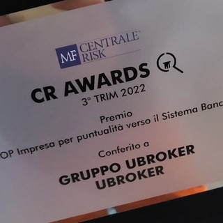 uBroker tra le 100 aziende nazionali premiate per affidabilità bancaria e creditizia