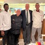 Gli chef Abdou Dibbasey, Filippo Cogliandro ed Enrico Iaria insieme con SAS il Principe Alberto II