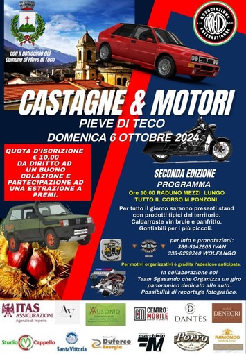 Pieve di Teco, domenica torna l'appuntamento con “Castagne &amp; motori”: una giornata all'insegna di sport, buon cibo e tradizioni