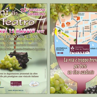 Venerdì 12 maggio torna a Sanremo &quot;Vini in Teatro&quot;, un percorso di degustazione  itinerante in piazza San Siro