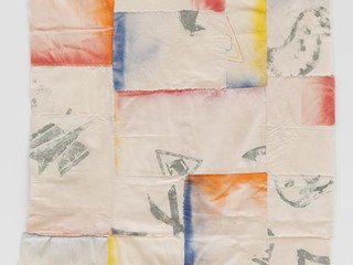 MARCEL ALOCCO Nice, 1937 La Peinture en Patchwork, Fragment n°26, 1975 Peinture glycéro sur tissu découpé et cousu Courtesy Marcel Alocco, Nice Photo Grégory Copitet – Enseigne des Oudin / © ADAGP, Paris, 2023